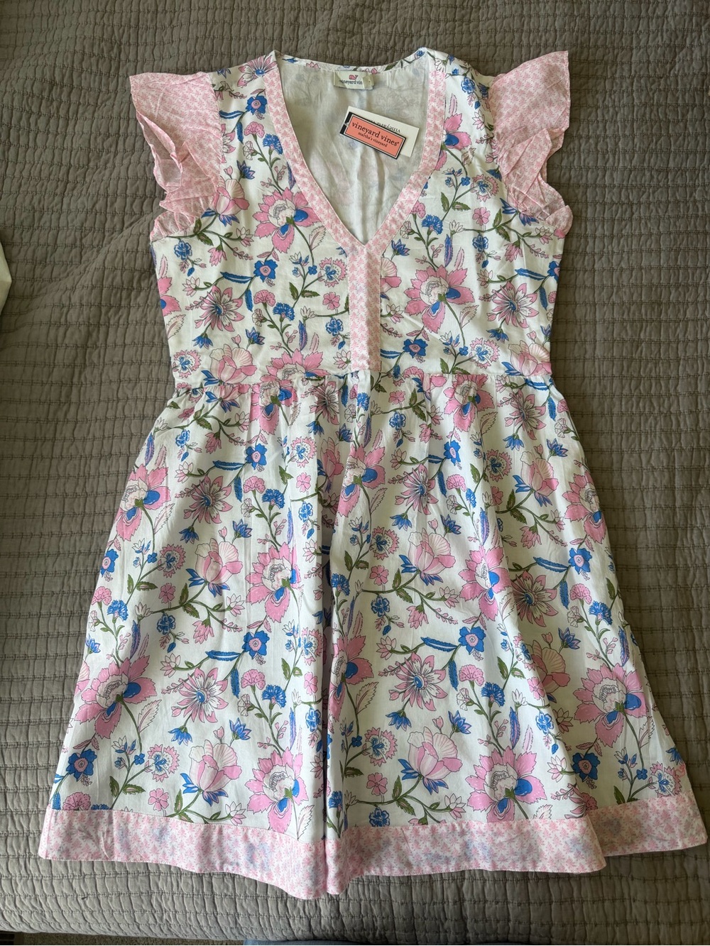 Vineyard Vines Pink and Blue Floral Mini Dress